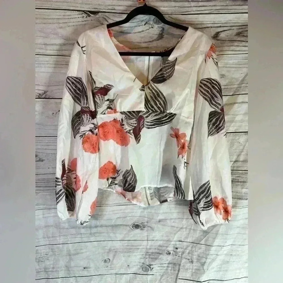 CBR long sleeve vneck blouse - Picture 1 of 5